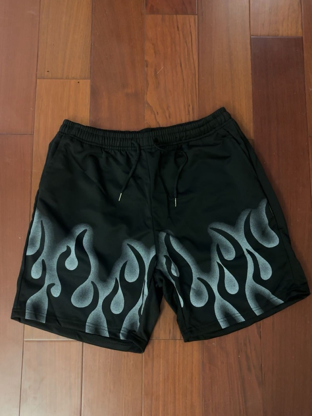 & Other Stories Black Shorts with Silver Flame Print